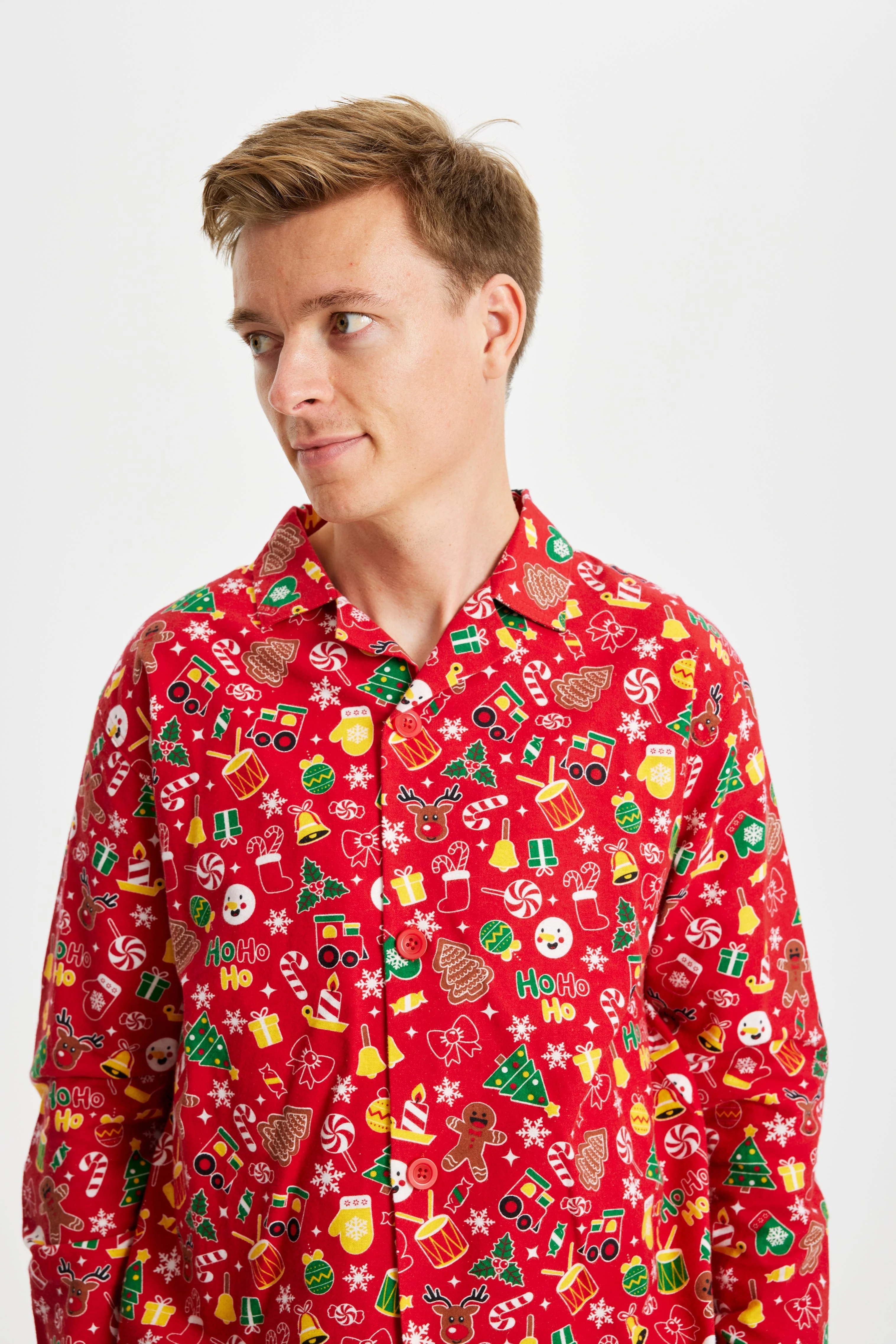 Crazy Weihnachtspyjama Flannel Rot - Herren. - Image 3