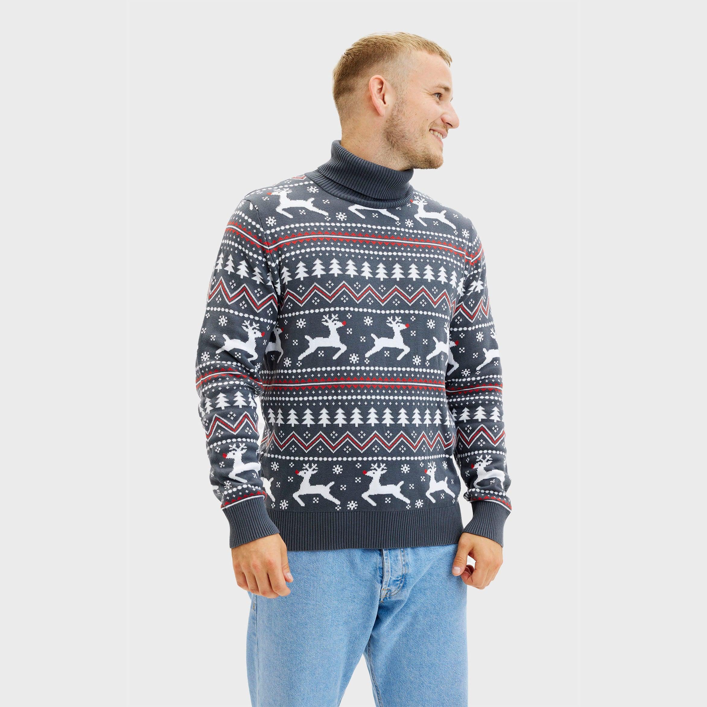 Der Stylische Weihnachtspullover Mit Rollkragen - Herren. - Image 3